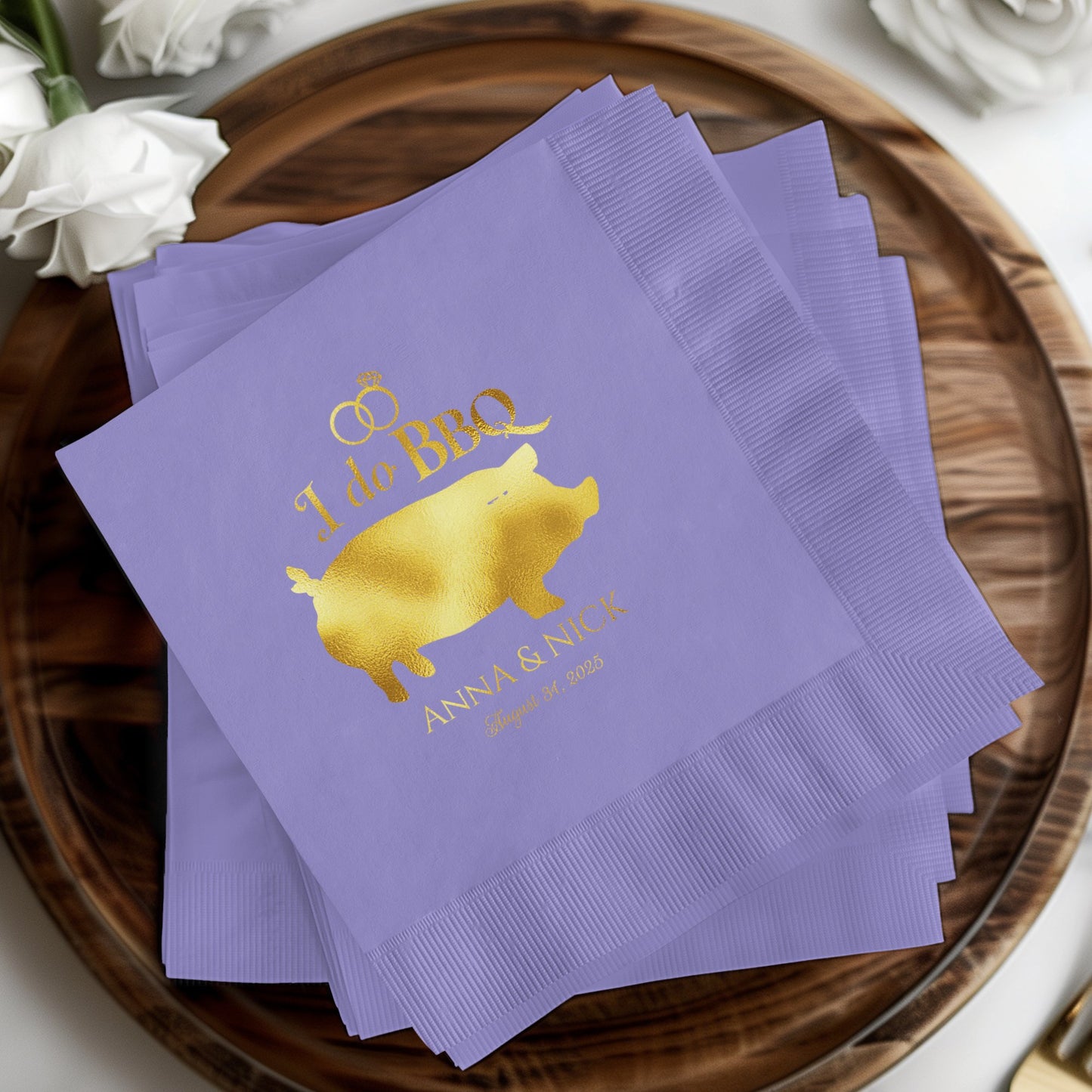 I do BBQ Personalized Pig Design Party Napkin product