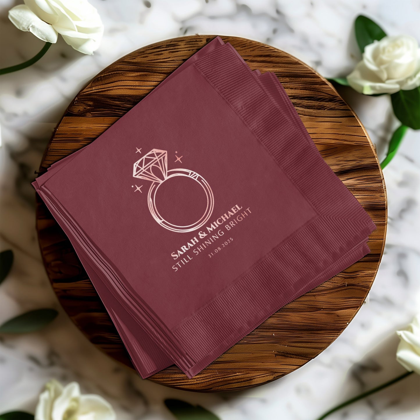 Personalized Wedding Ring Design Napkins product type