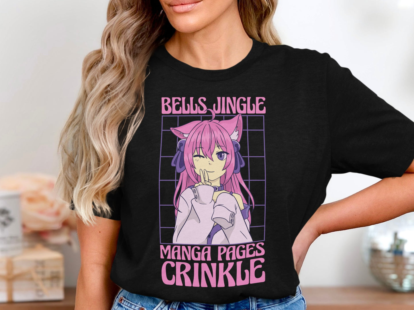 Bells Jingle Manga Pages Crinkle T-shirt product