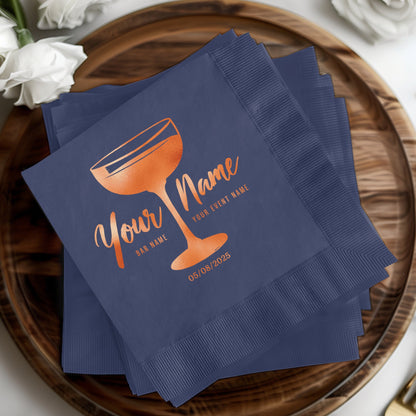 Customizable Celebratory Blue Party Napkin product type