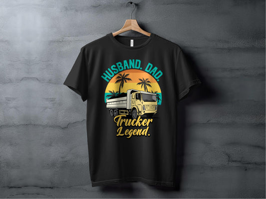 Husband Dad Trucker Legend Graphic Tee product