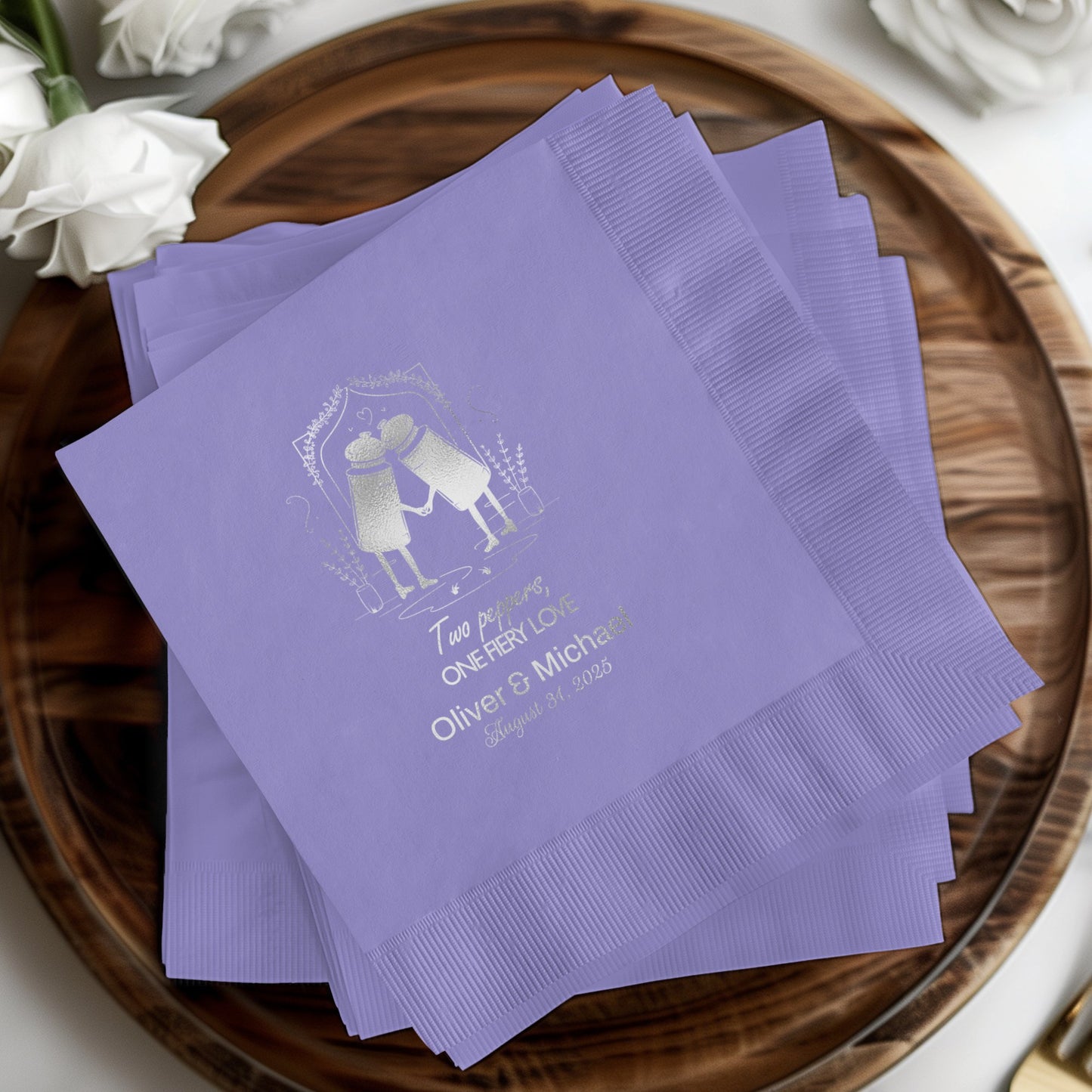 Wedding Personalized Purple Party Napkin product