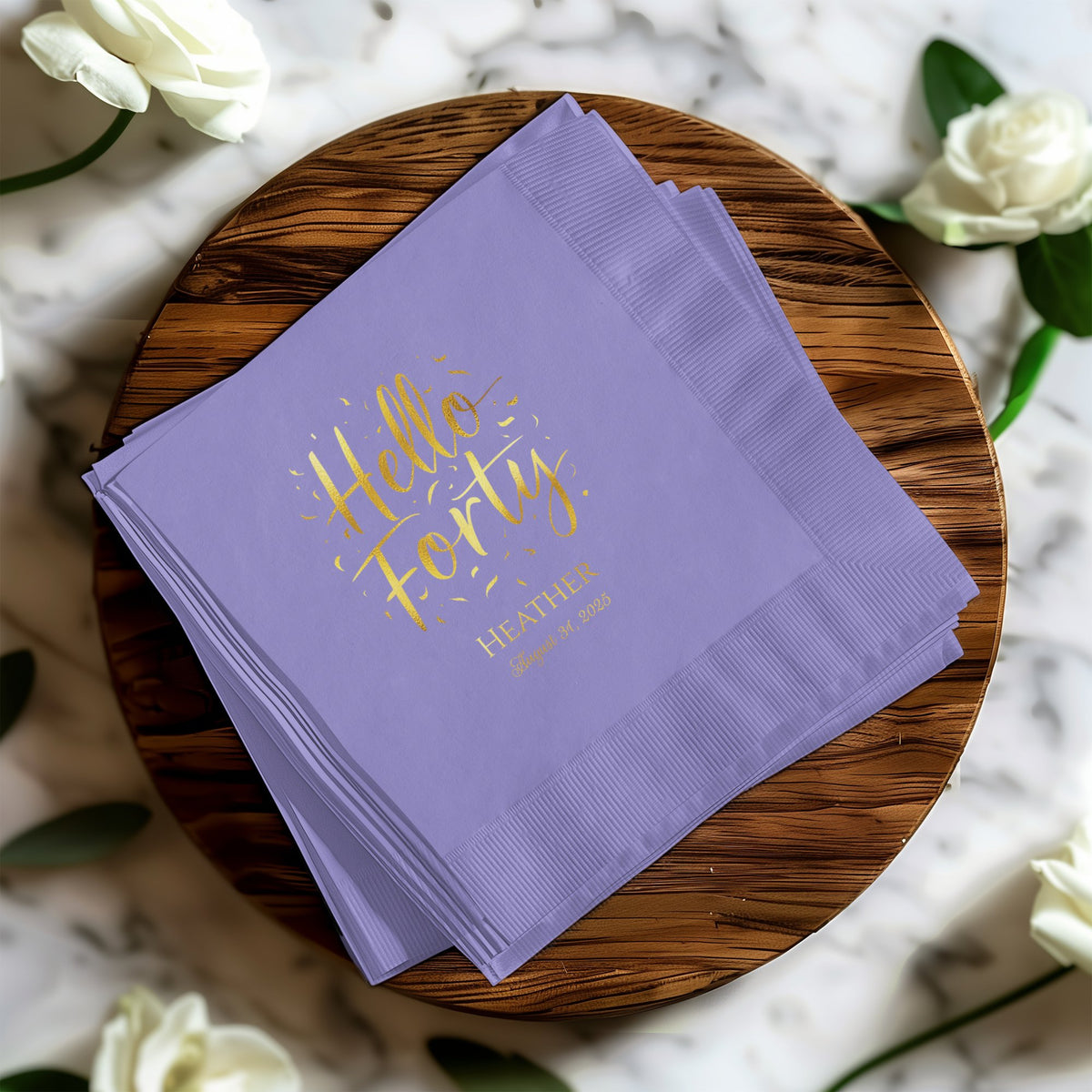 Hello Forty Personalized Party Napkin product type