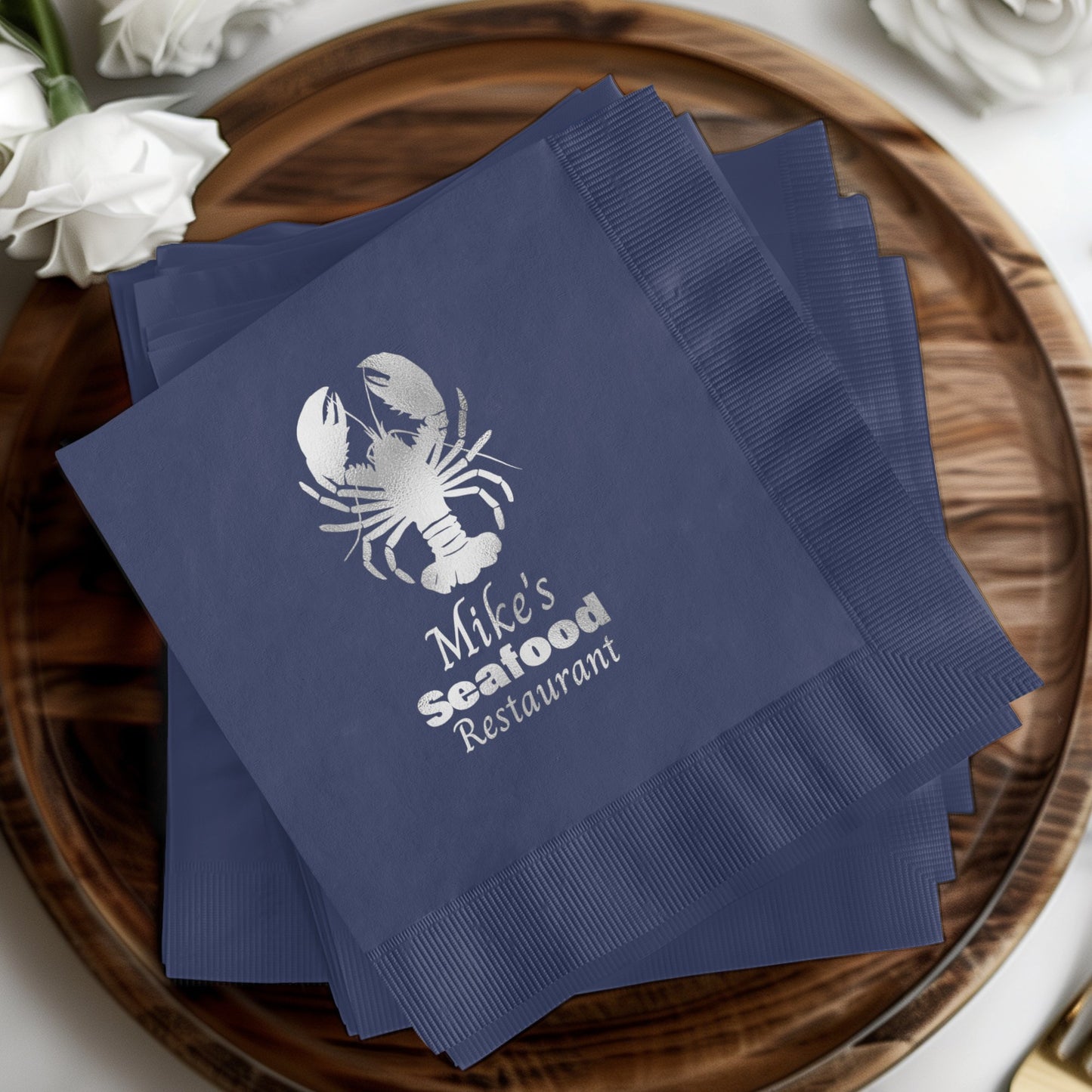 Mike's Seafood Restaurant Blue Napkins product