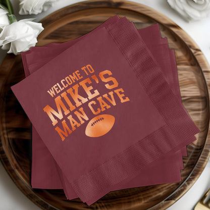 Welcome to Mike's Man Cave Printed Napkins product