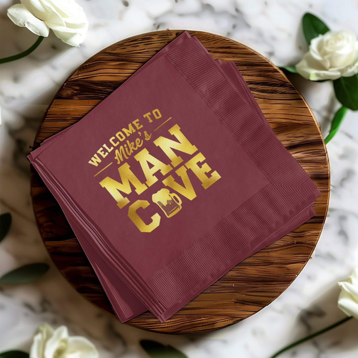 Welcome to Mike's Man Cave Printed Napkin product type