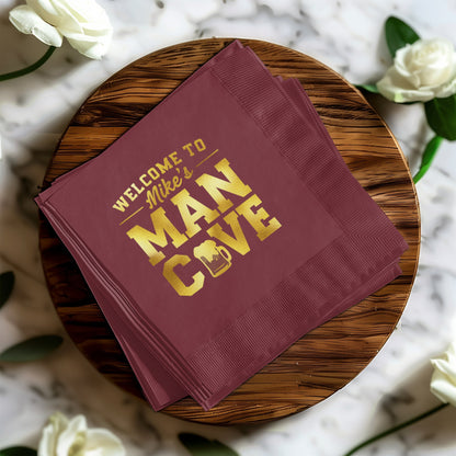 Welcome to Mike's Man Cave Printed Napkin product type