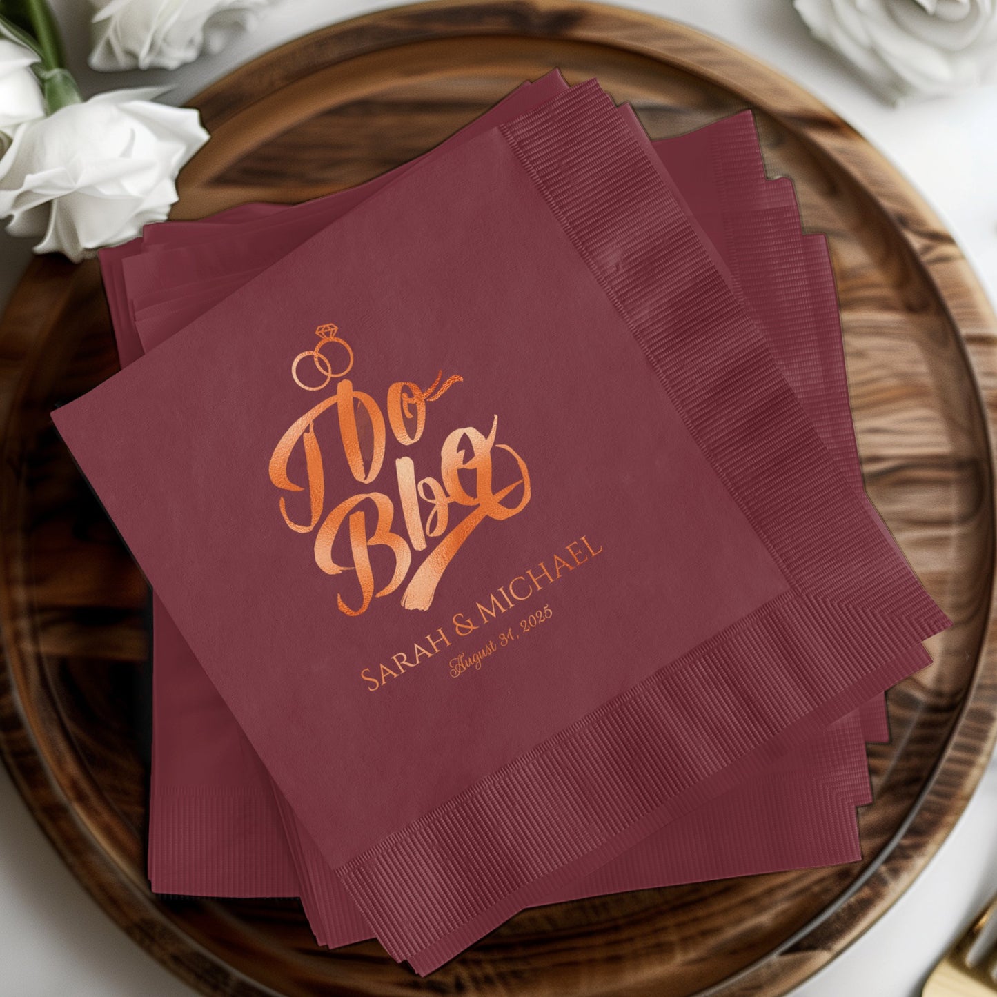 Elegant Personalized Wedding Napkins Party Product