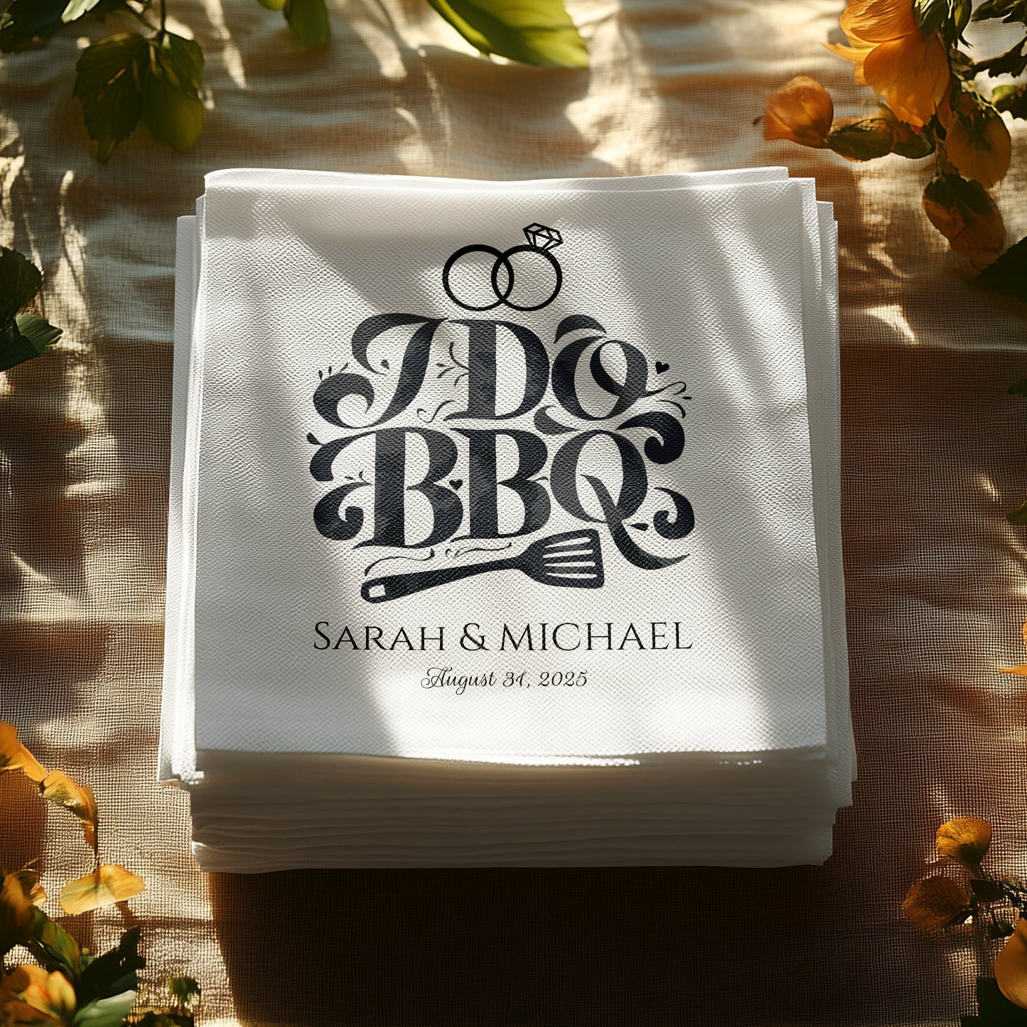 Elegant Custom Wedding I Do BBQ Napkin Product