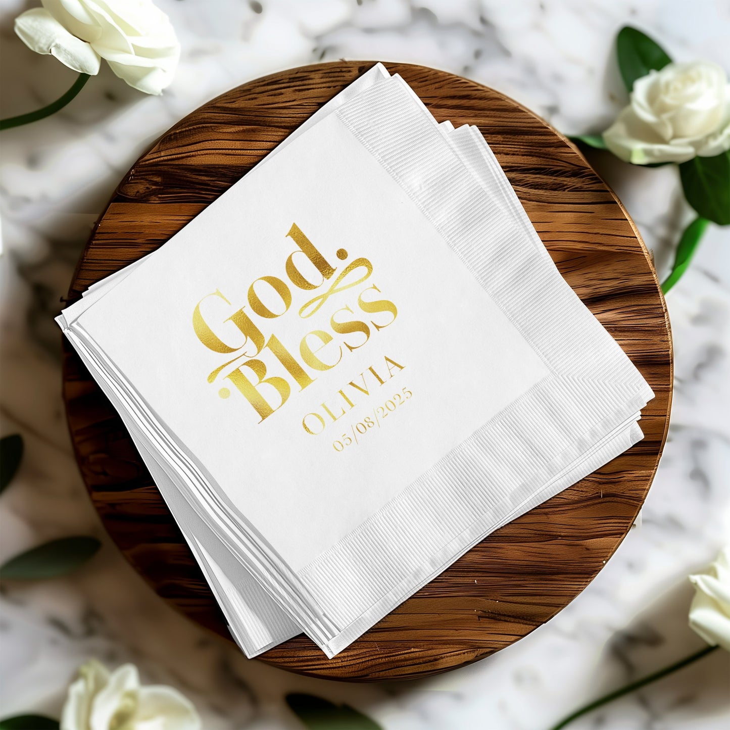 God Bless Personalized Napkins Custom Party product