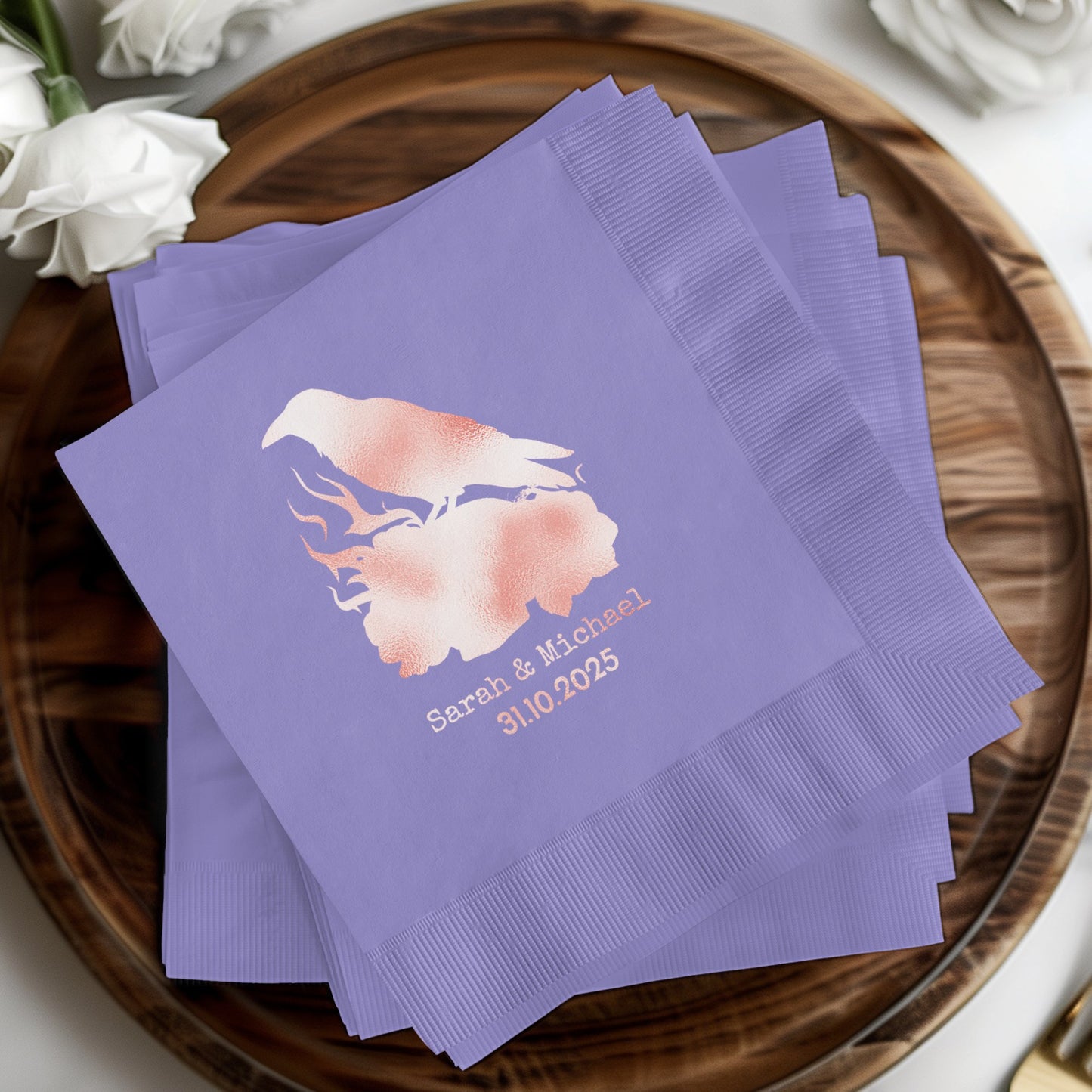 Personalized Wedding Date Raven Couples Party Napkins product type
