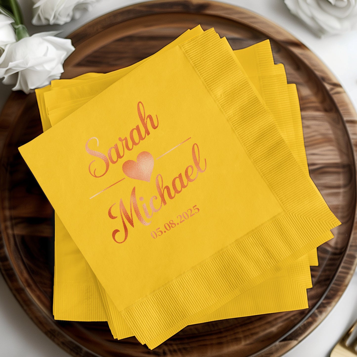 Personalized Yellow Love Design Event Napkin product