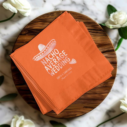 Nacho Average Wedding Custom Orange Napkin product
