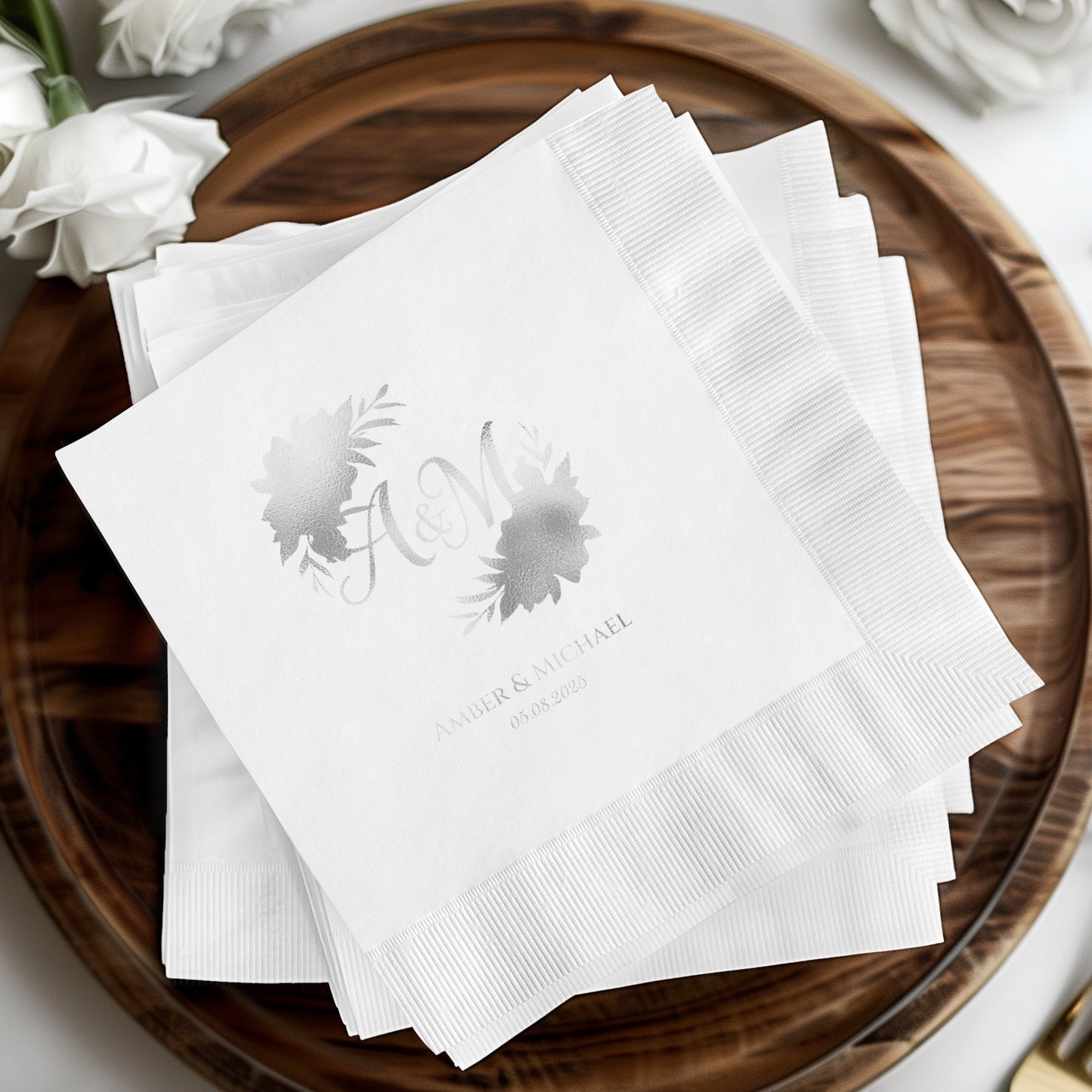 Elegant Personalized Wedding Napkins Custom Product