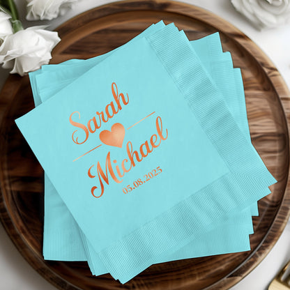 Sarah and Michael Personalized Napkin product