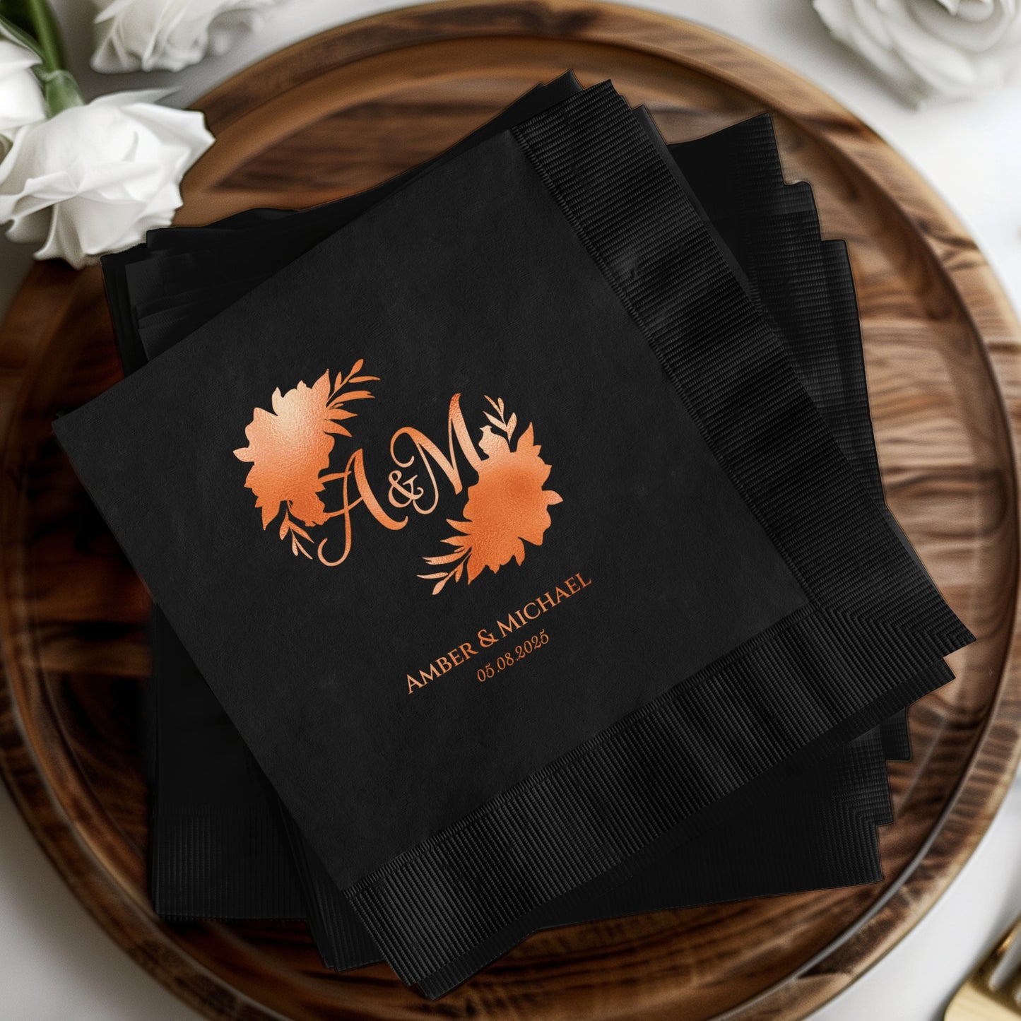 Custom Monogrammed Wedding Napkins Event Party product type
