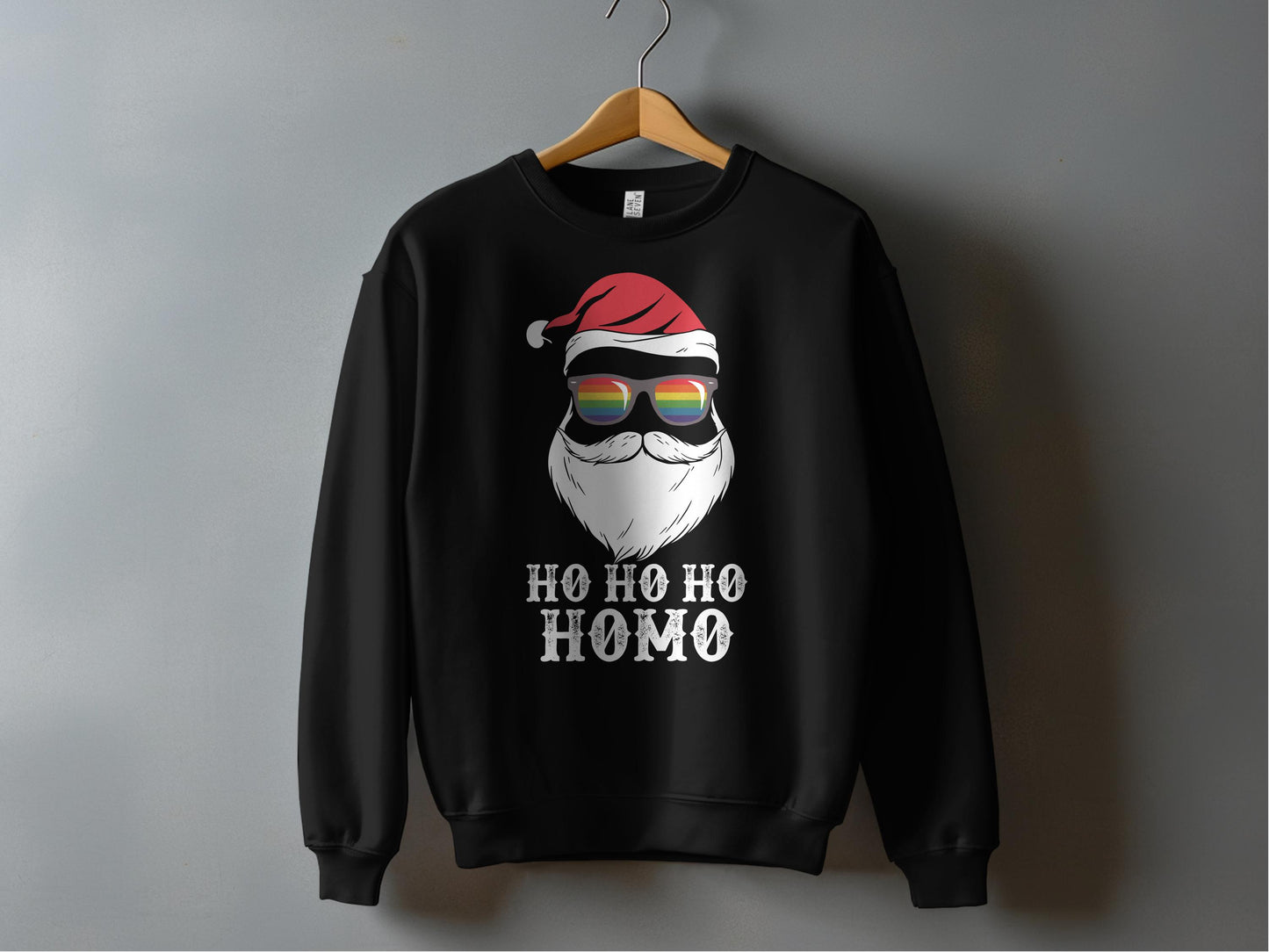 Ho Ho Ho Homo Santa Rainbow Sunglasses Sweatshirt product