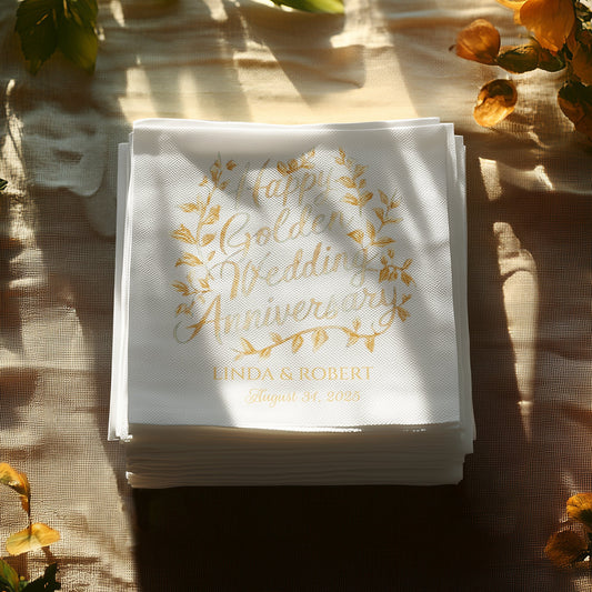 Happy Golden Wedding Anniversary napkin product