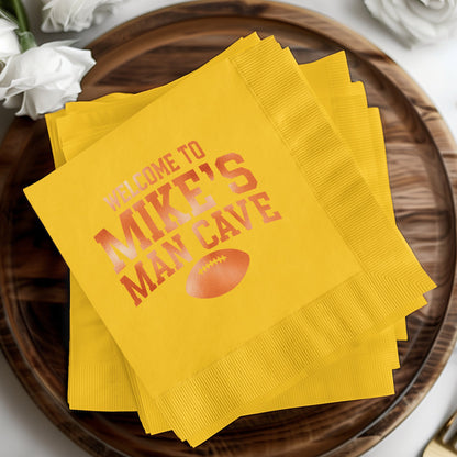 Welcome to Mike's Man Cave Yellow Napkin product