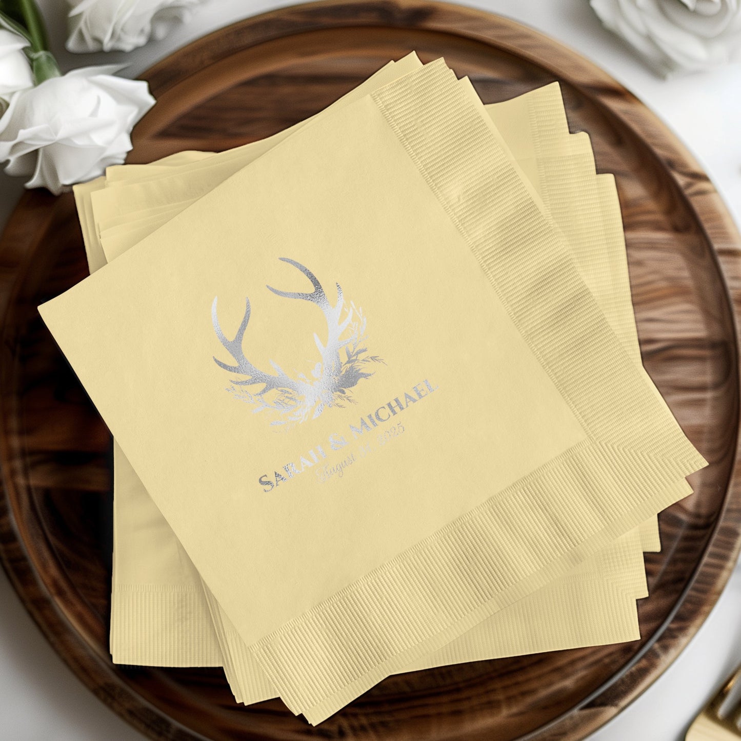 Personalized Wedding Deer Antler Napkin product type