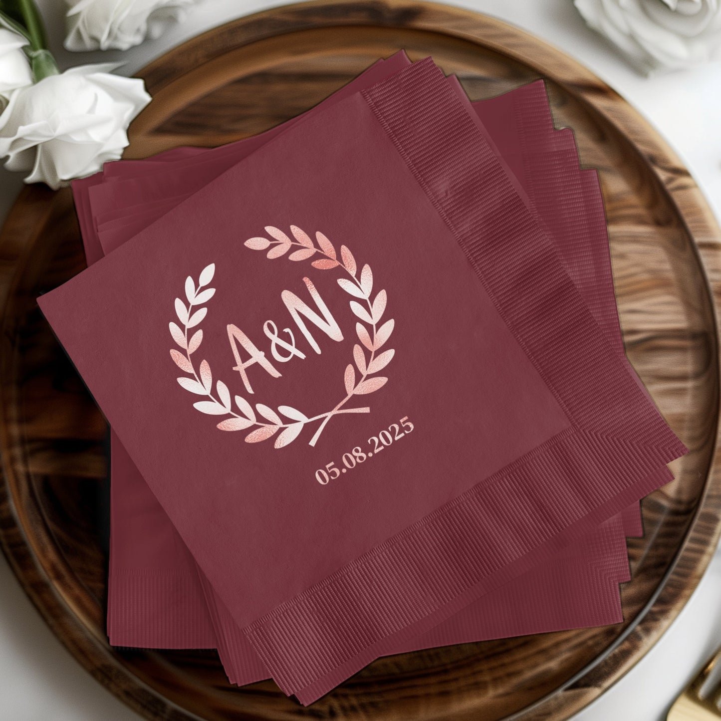 Personalized Wedding Date Custom Napkins product type