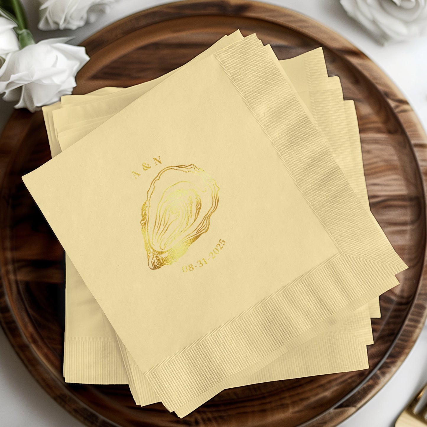 Personalized Initials Oyster design napkins product