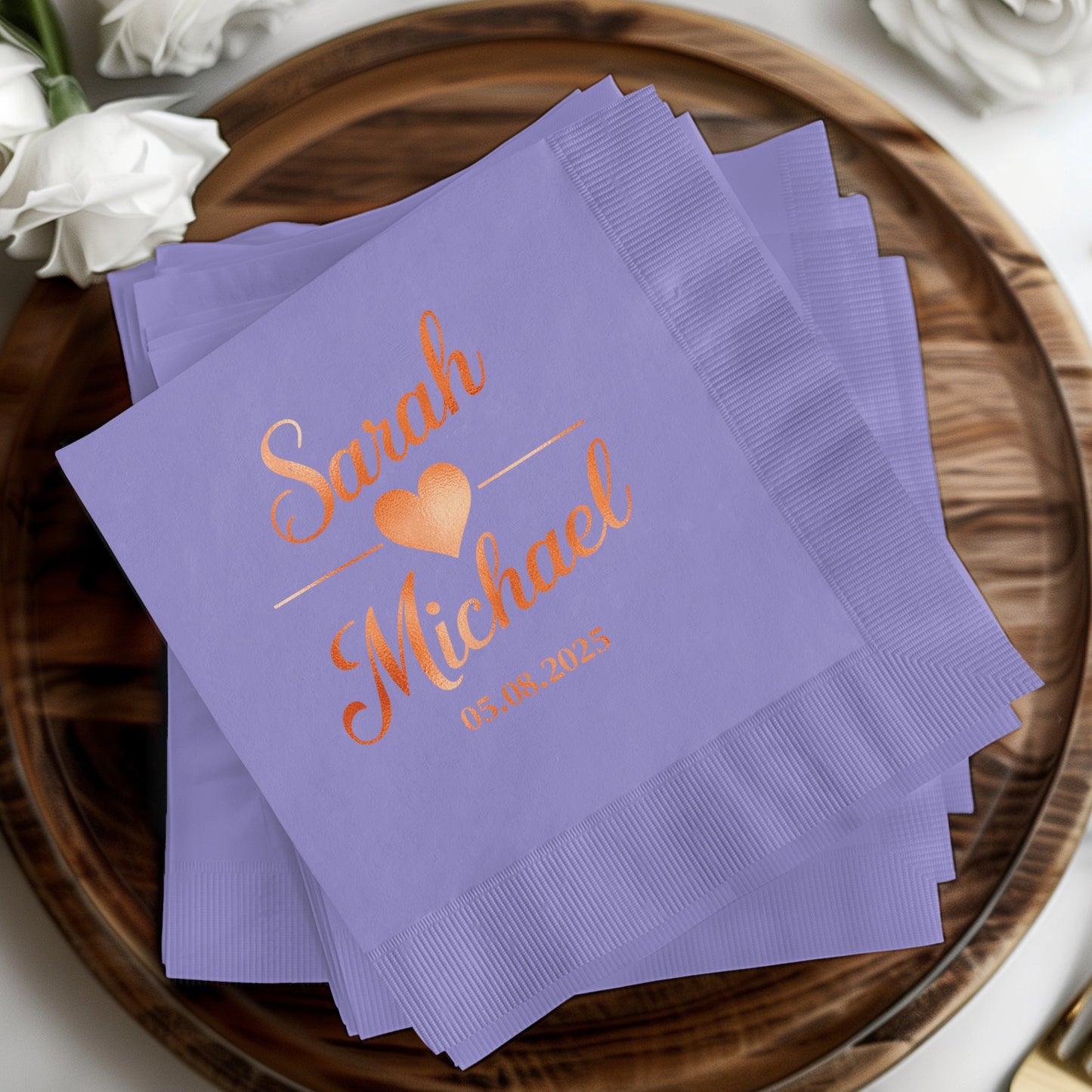 Personalized Wedding Napkins with Custom Date product type