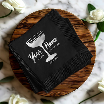 Custom Printed Black Event Napkins Product