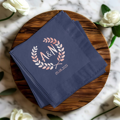 Personalized Wedding Date Initials Napkin product type