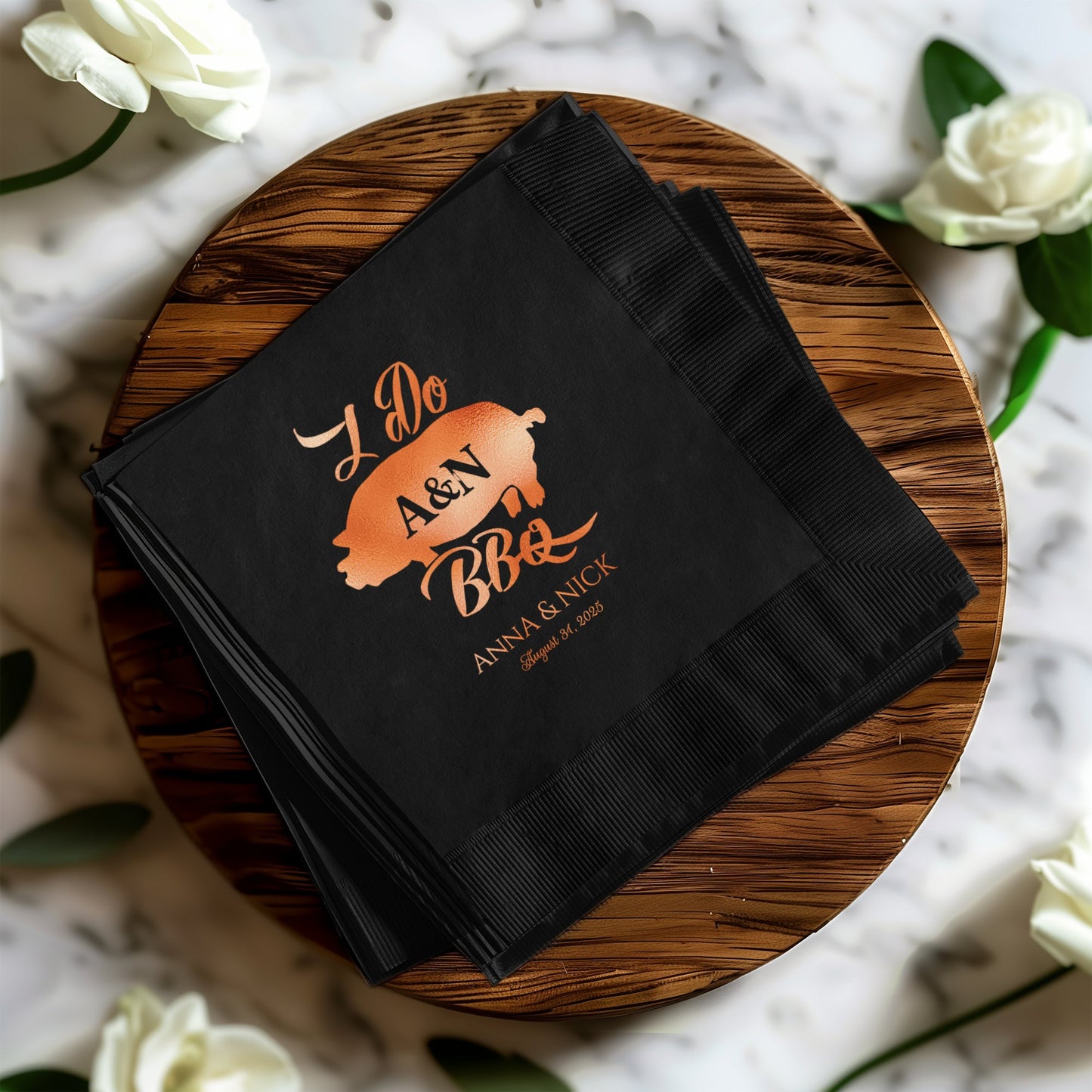 Elegant Personalized Wedding Napkins Product