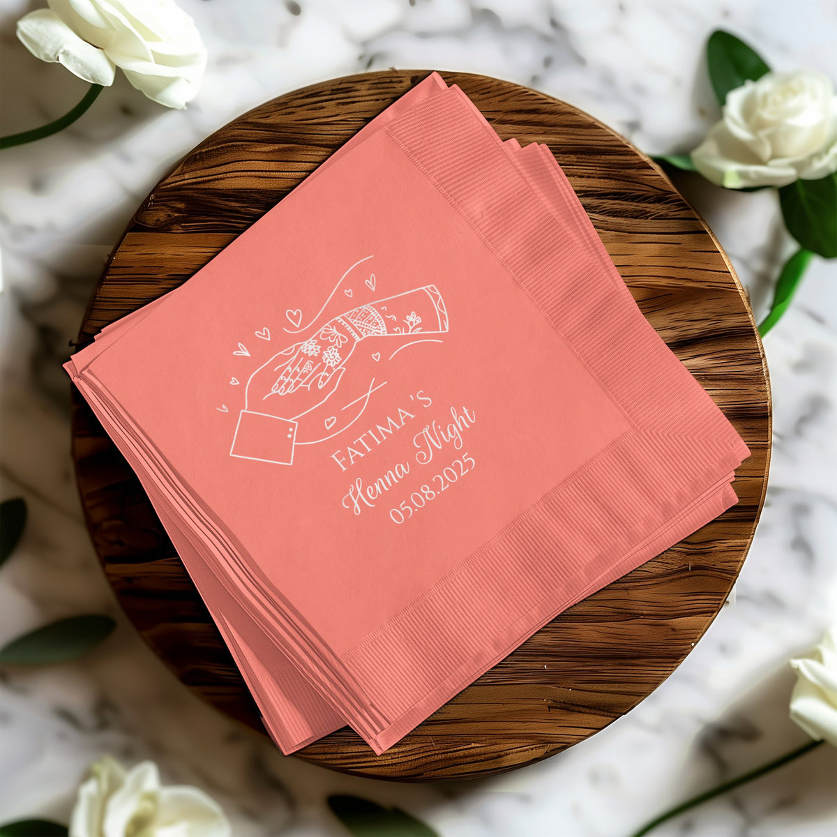 Personalized Henna Night Napkins Party Product