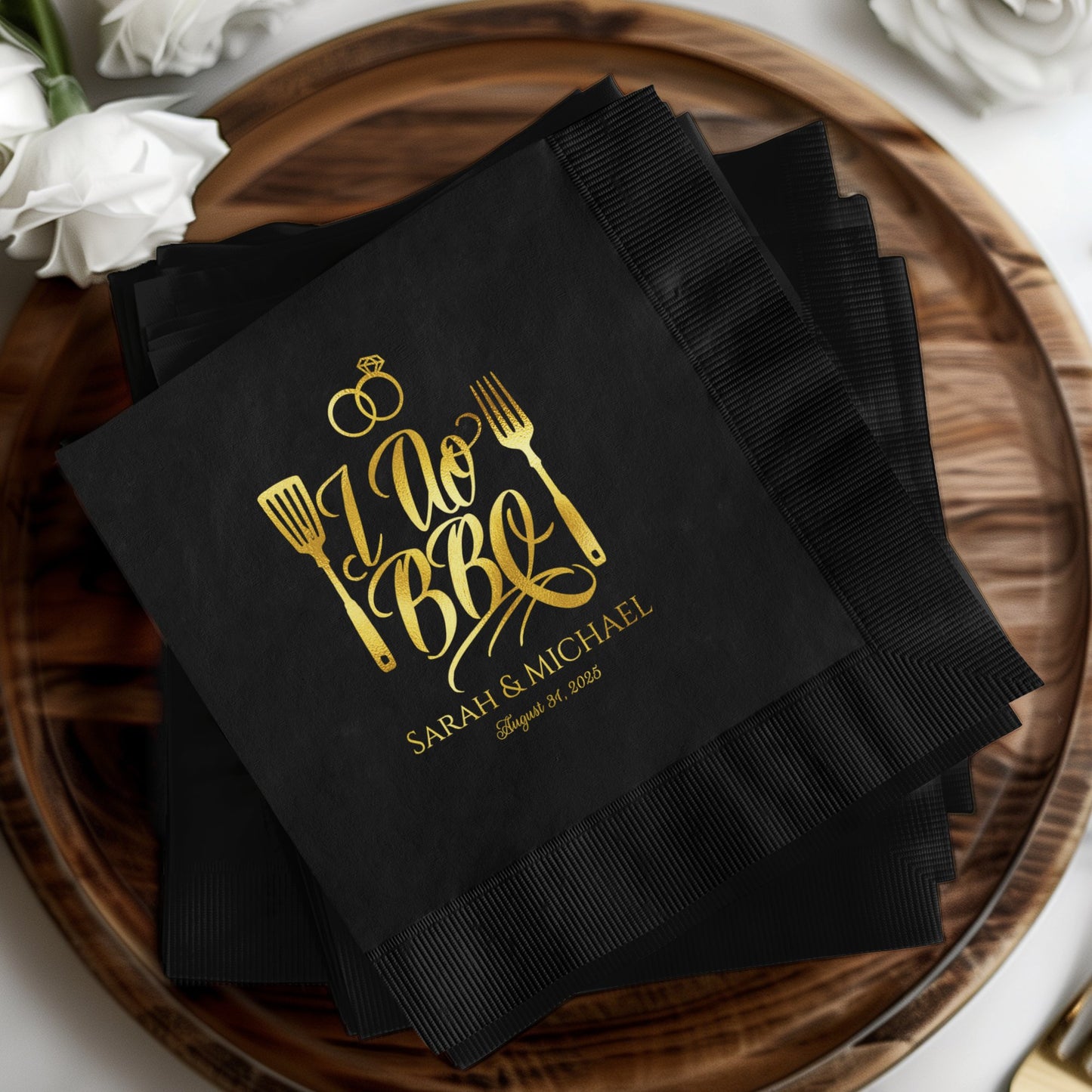 Elegant Custom I Do BBQ Wedding Party Napkins product