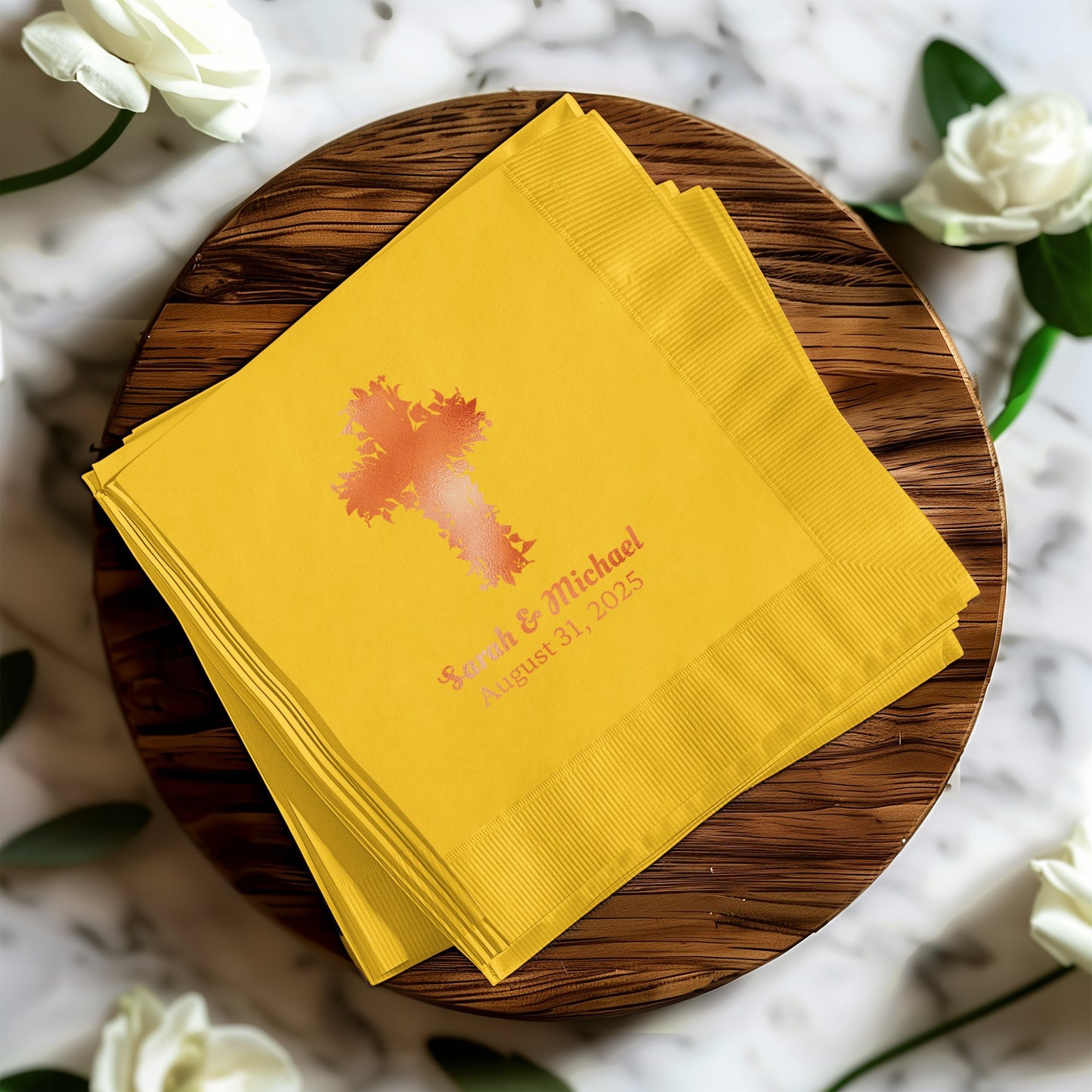 Personalized Wedding Napkin with Names and Date product