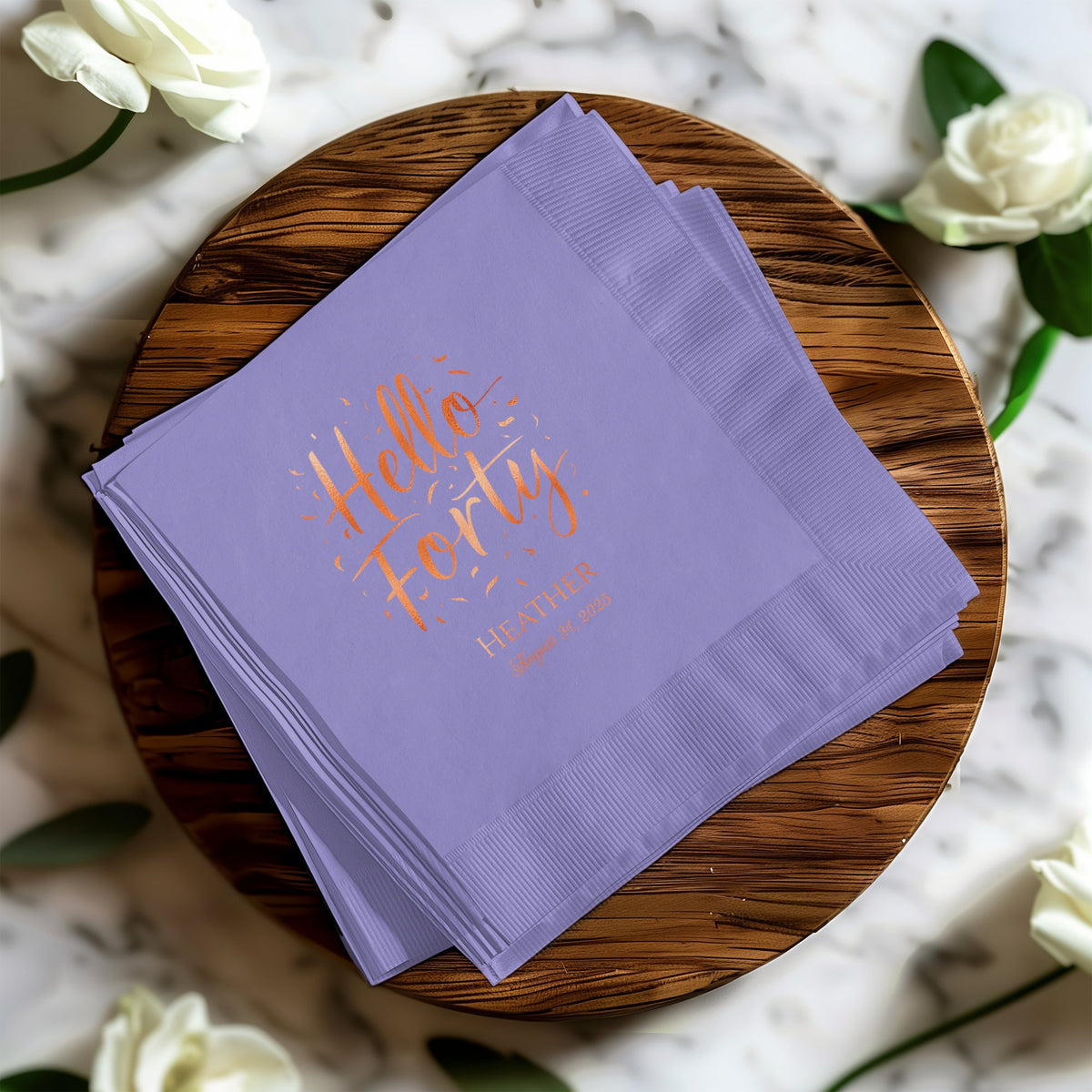 Hello Forty Heather Personalized Party Product