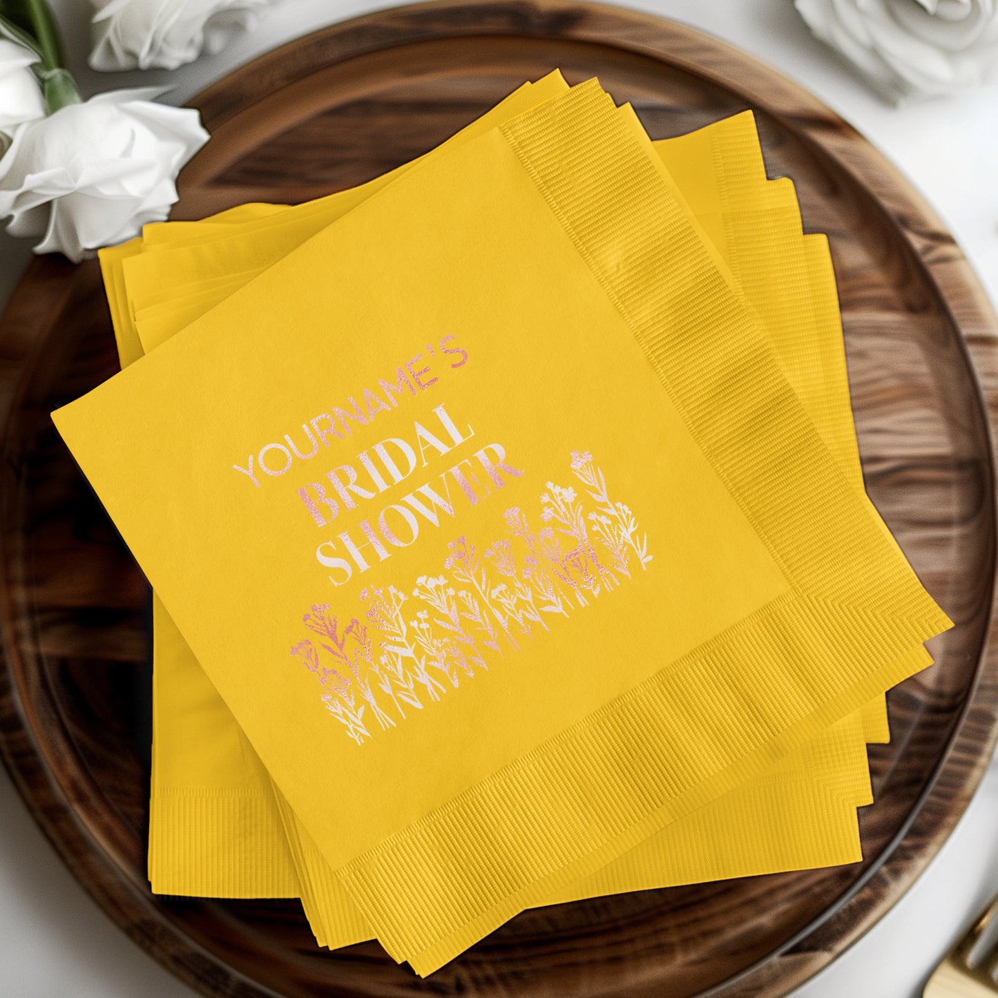 Personalized Yellow Bridal Shower Napkins product